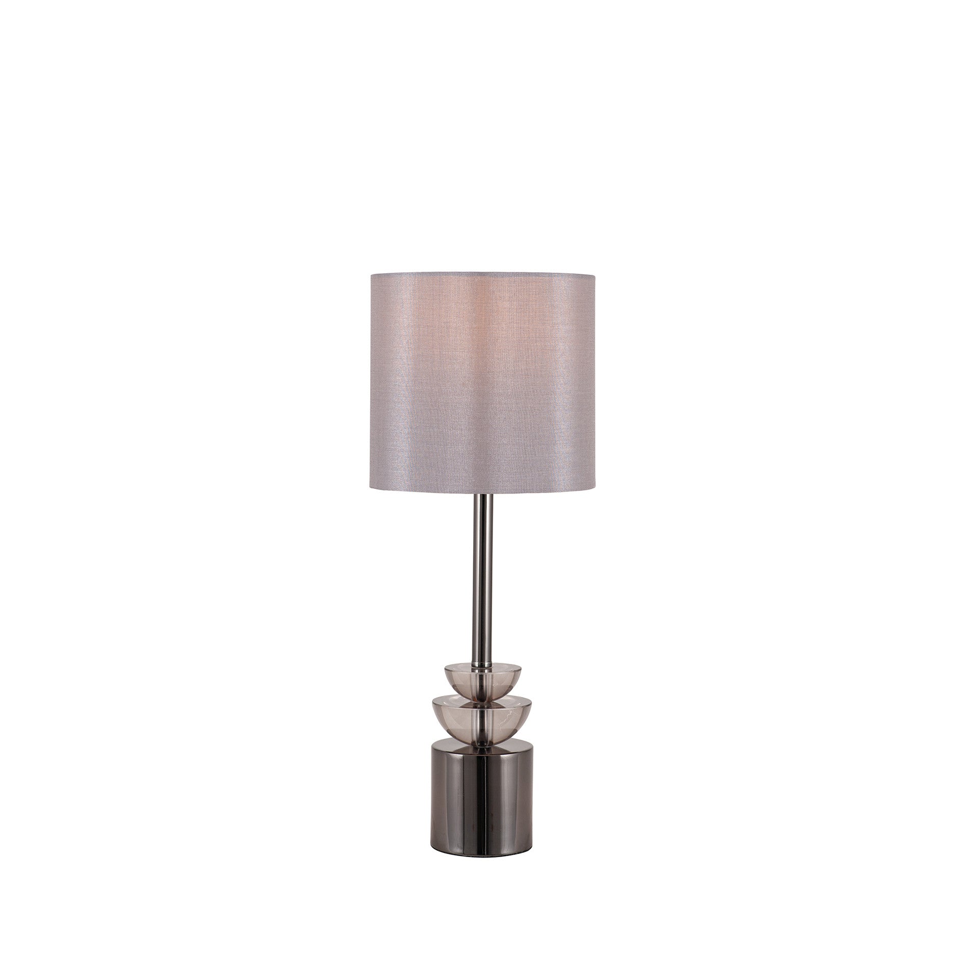 Smoked Glass and Pewter Glass Table Lamp