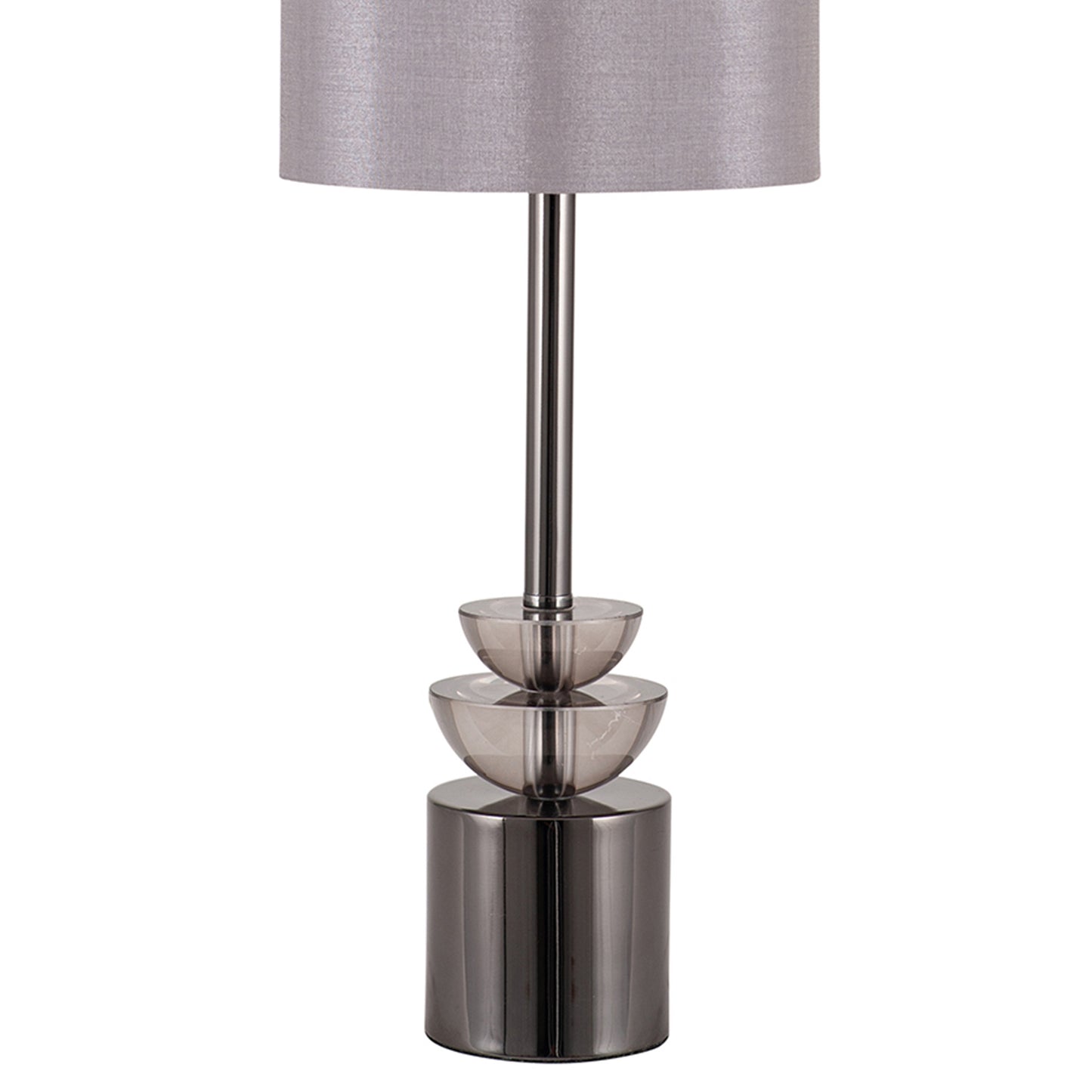 Smoked Glass and Pewter Glass Table Lamp