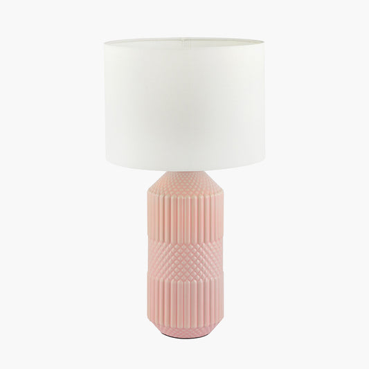 Pink Meribel Lamp & White Shade