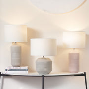 Grey Meribel Lamp & White Shade