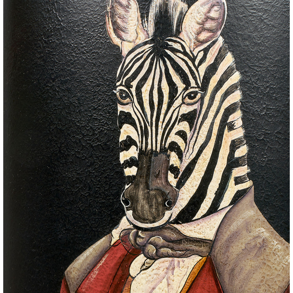 Hand Painted Zebra & Mulberry Silk Shade