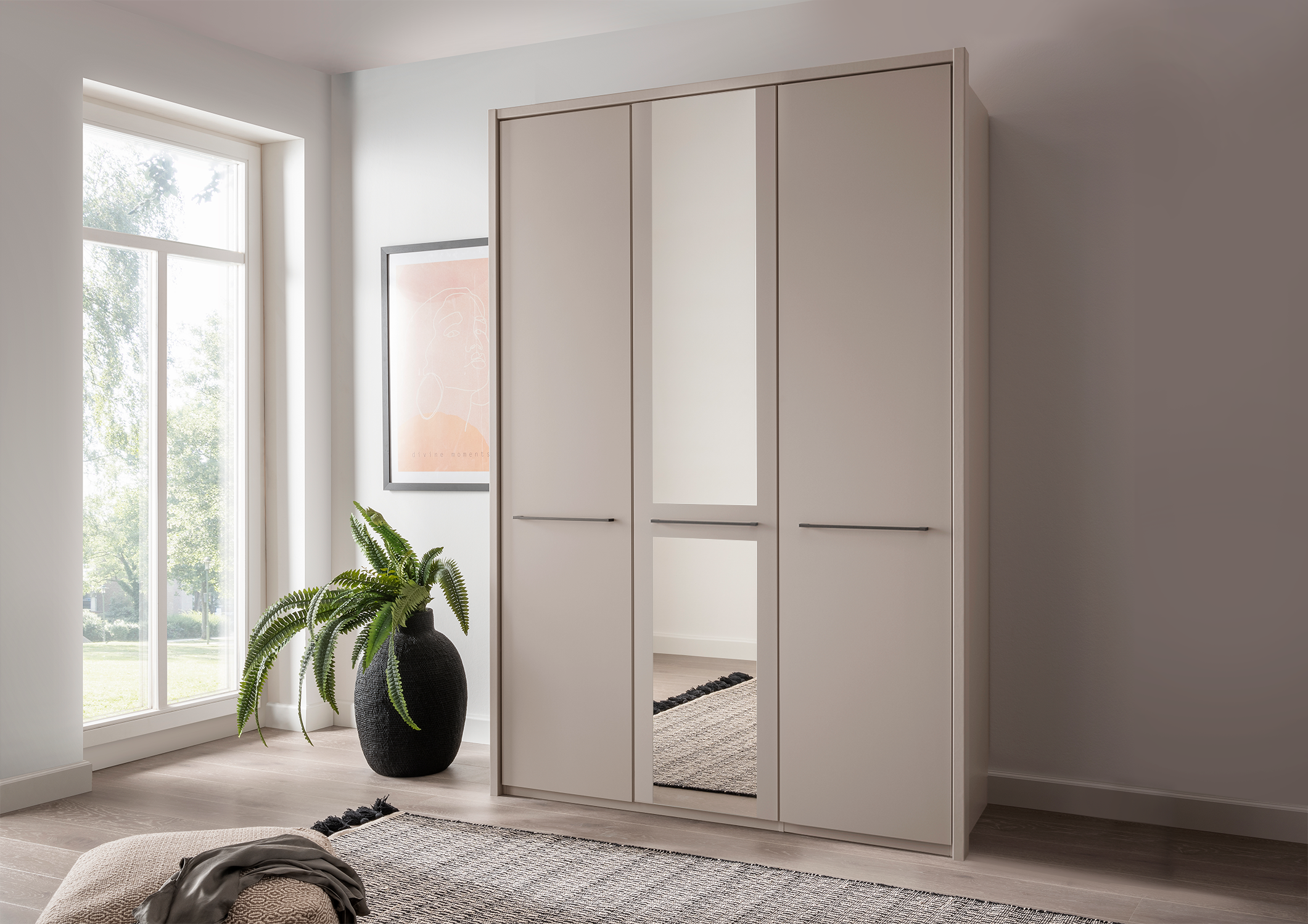 Cairo 3 Door Wardrobe Pebble Grey 150cm
