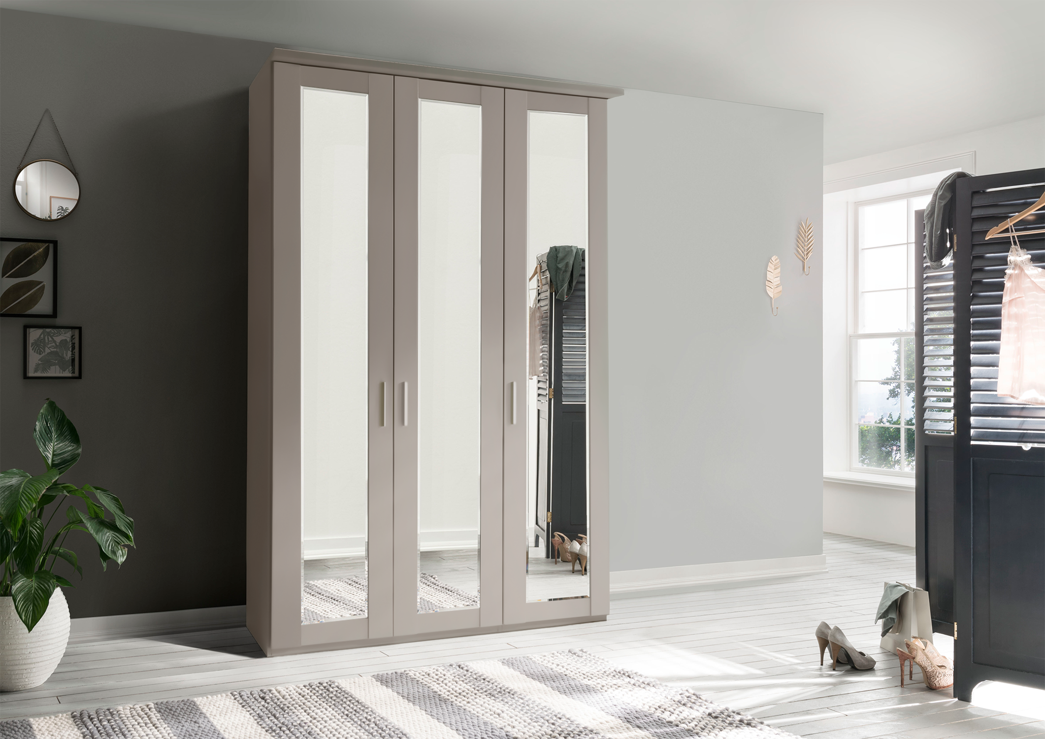 Oxford 3 Door Wardrobe Pebble Grey 150cm