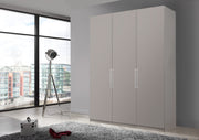 Bermuda Hinged 3 Door Wardrobe Matte Pebble Grey 150cm