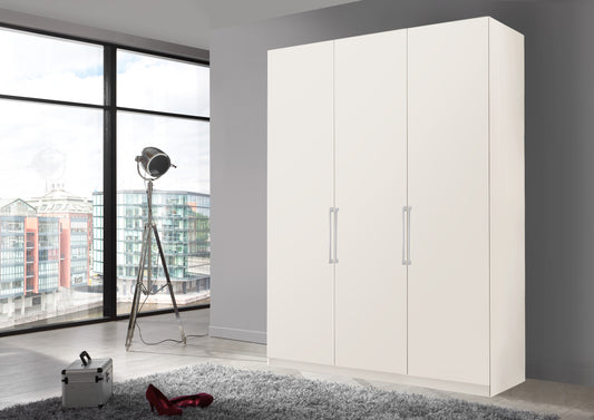 Bermuda Hinged 3 Door Wardrobe Matte White 150cm