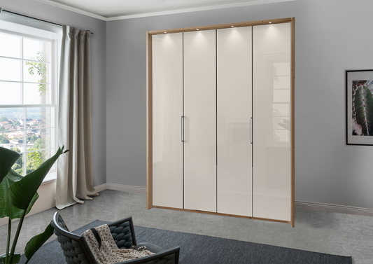 Munich 4 Door Wardrobe Glass Champagne 200 cm