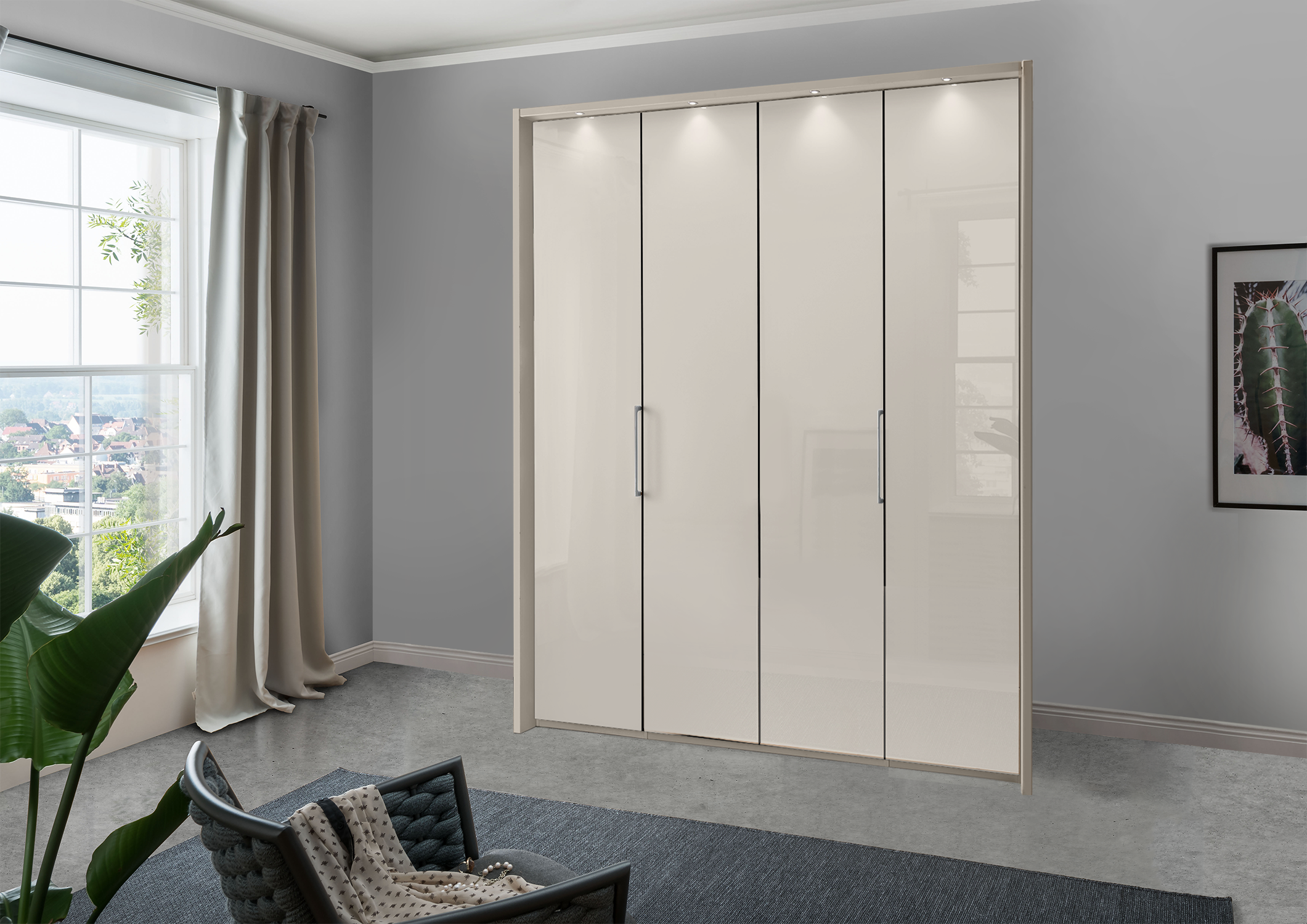 Munich 4 Door Wardrobe Glass Champagne 200 cm