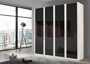 Bermuda Hinged 4 Door Wardrobe Glass Graphite 200cm
