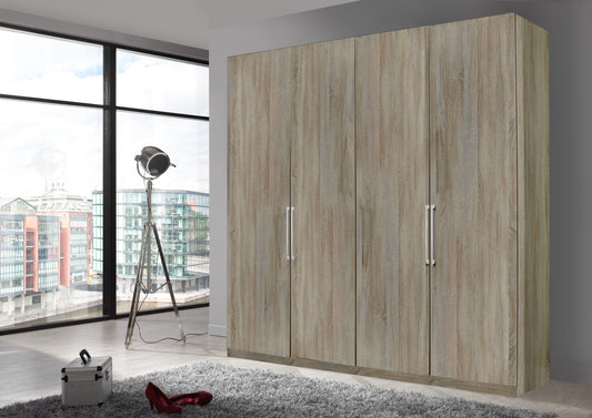 Bermuda Hinged 4 Door Wardrobe Rustic Oak 200cm