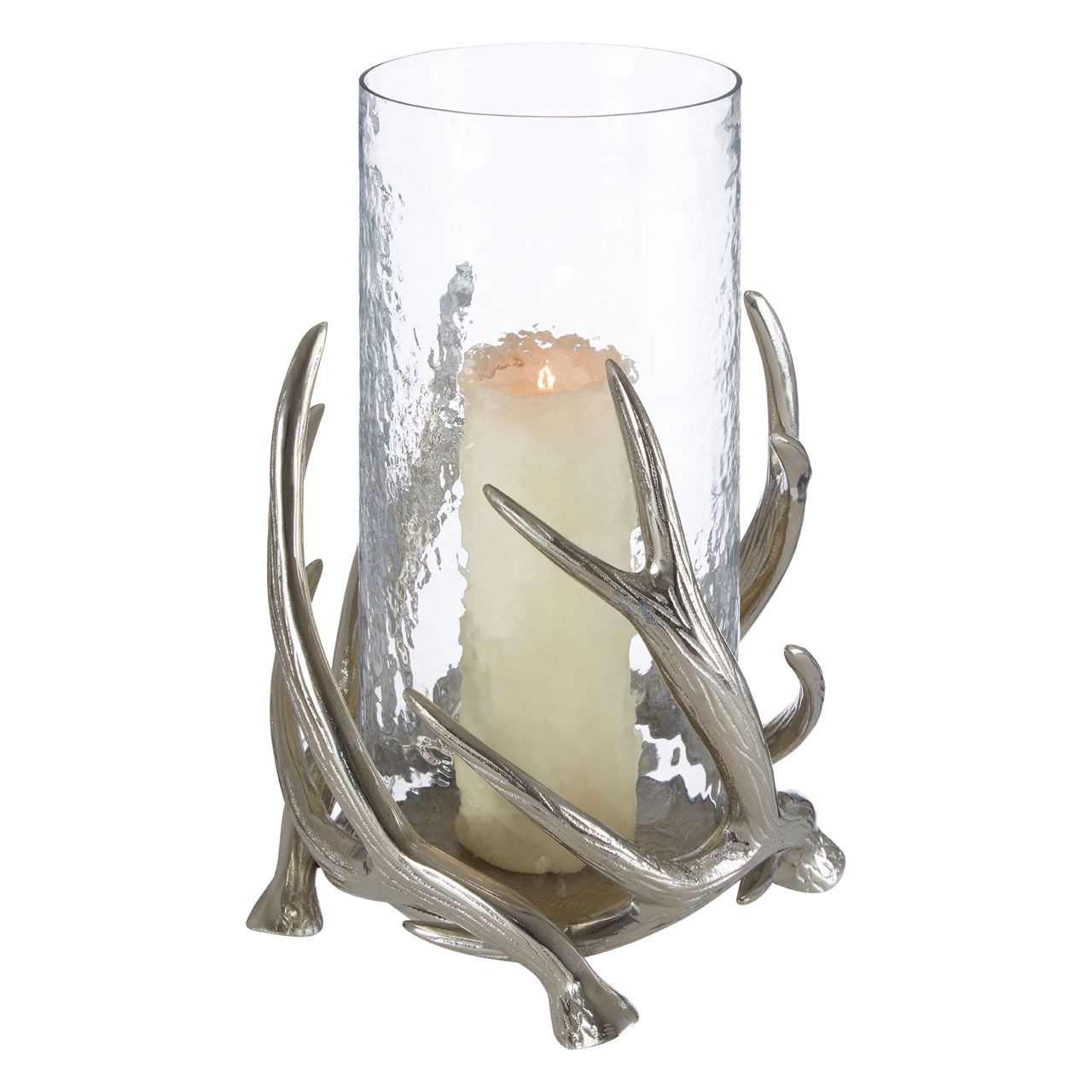 Antler Frosted Glass Candle Holder