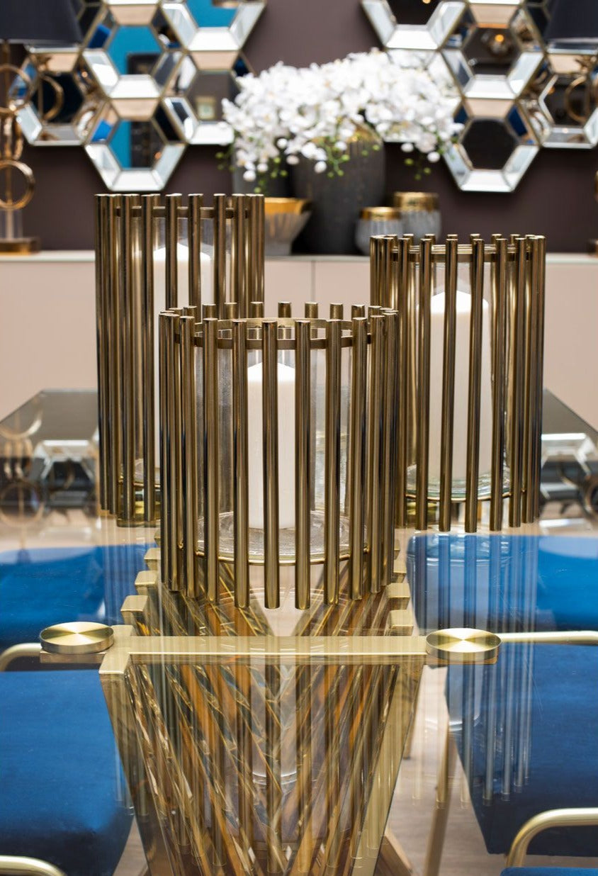 Gold Mariette Hurricane Lantern