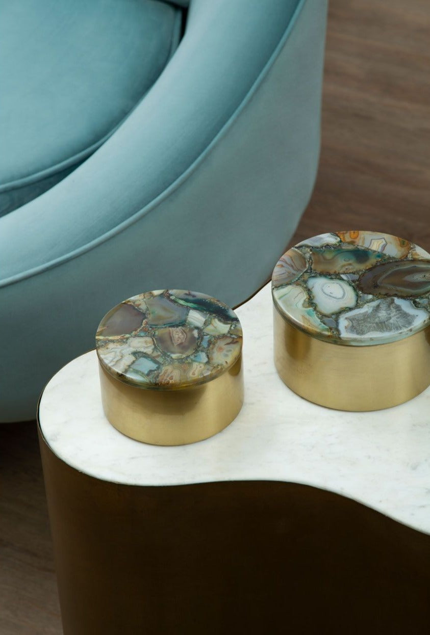 Bowerbird Small Round Trinket Box Green