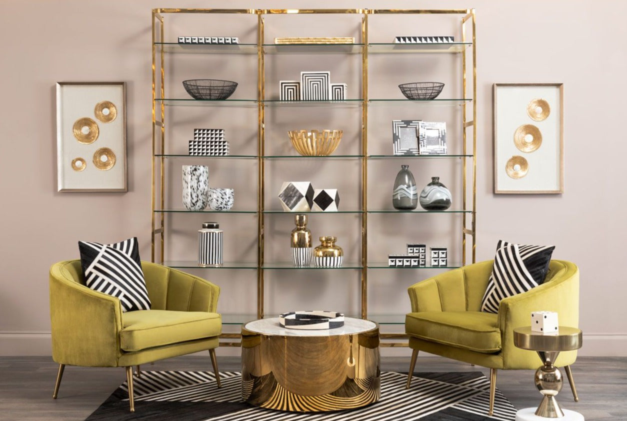 Ezra Round Tray Black/White