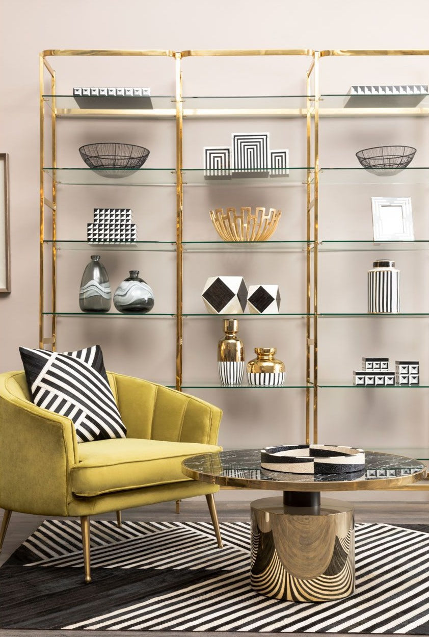 Ezra Round Tray Black/White