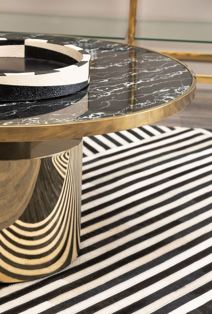 Ezra Round Tray Black/White