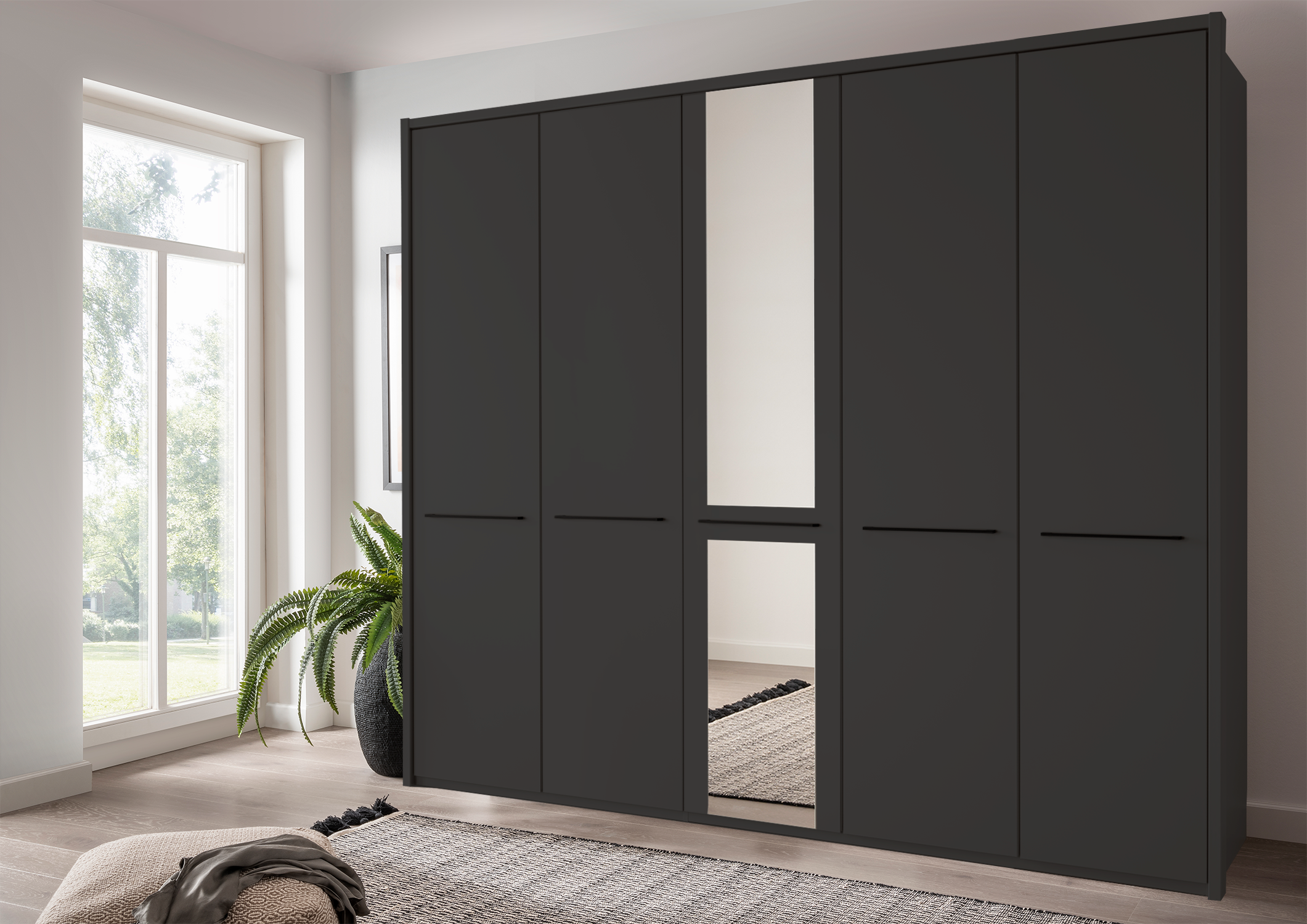Cairo 5 Door Wardrobe Graphite 250cm