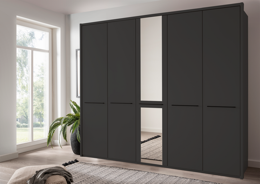 Cairo 5 Door Wardrobe Graphite 250cm