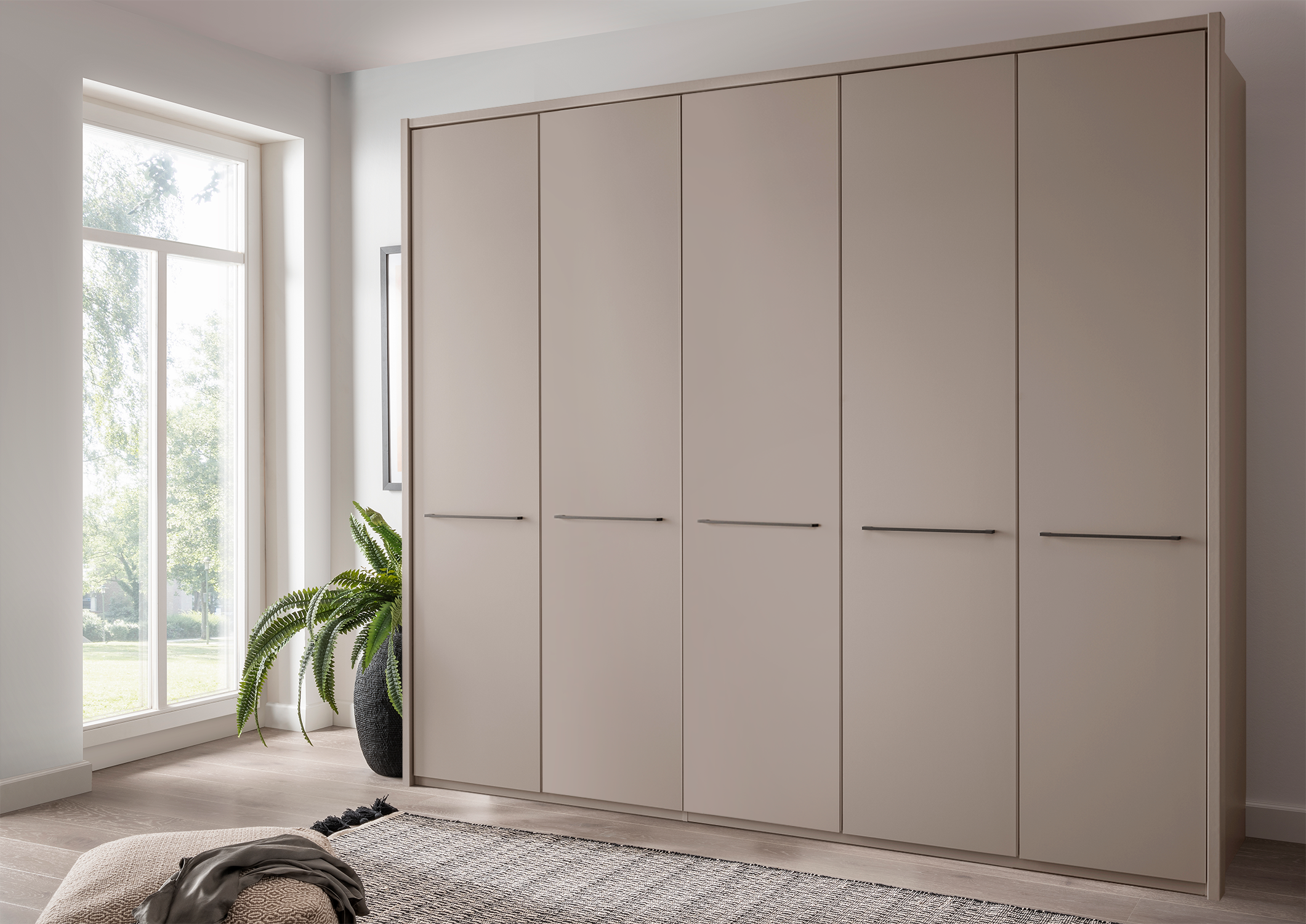 Cairo 5 Door Wardrobe Pebble Grey 250cm