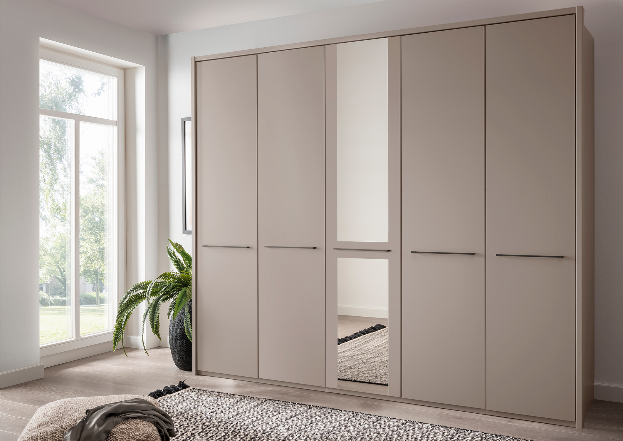 Cairo 5 Door Wardrobe Pebble Grey 250cm