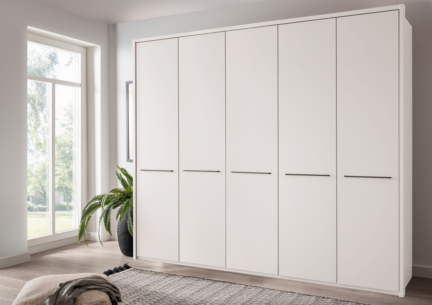 Cairo 5 Door Wardrobe White 250cm