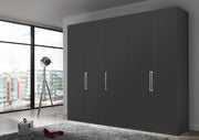 Bermuda Hinged 5 Door Wardrobe Matte Graphite 250cm
