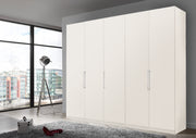 Bermuda Hinged 5 Door Wardrobe Matte White 250cm