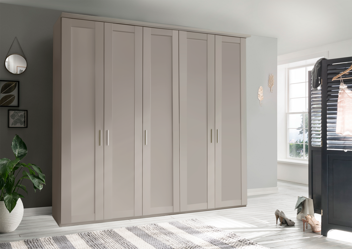 Oxford 5 Door Wardrobe Pebble Grey 250cm