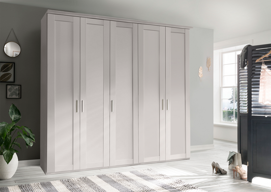 Oxford 5 Door Wardrobe White 250cm