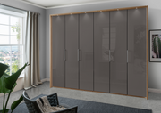Munich 6 Door Wardrobe Glass Havana 300 cm