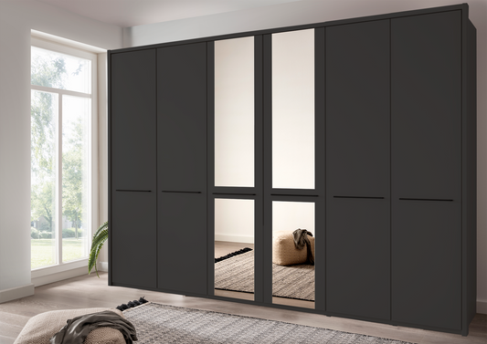 Cairo 6 Door Wardrobe Graphite 300cm