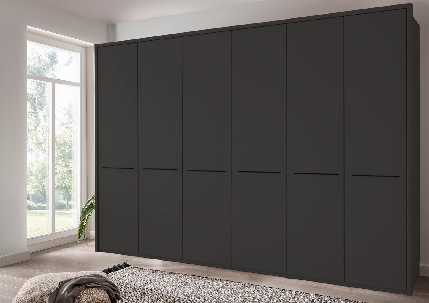 Cairo 6 Door Wardrobe Graphite 300cm