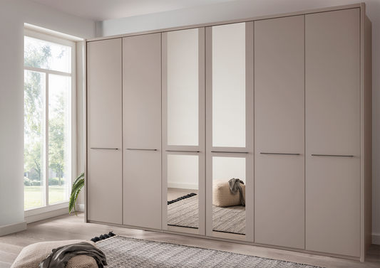 Cairo 6 Door Wardrobe Pebble Grey 300cm