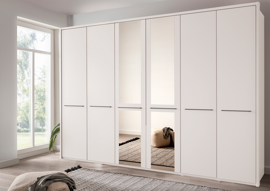 Cairo 6 Door Wardrobe White 300cm