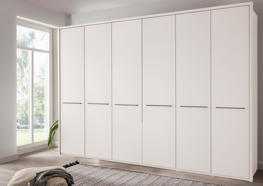 Cairo 6 Door Wardrobe White 300cm