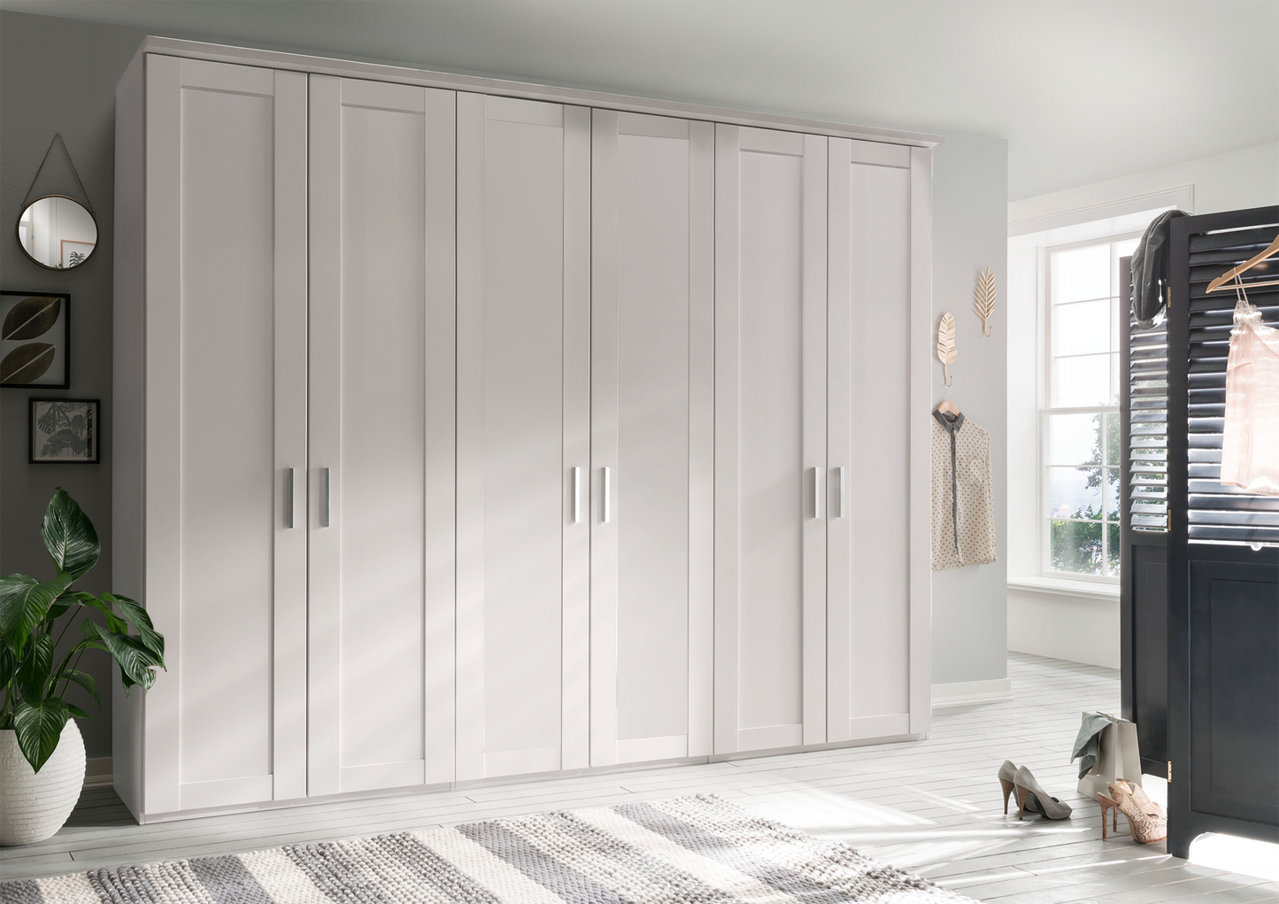 Oxford 6 Door Wardrobe White 300cm