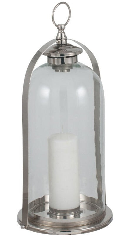 Shiny Nickel Stainless Steel & Glass Dome Lantern