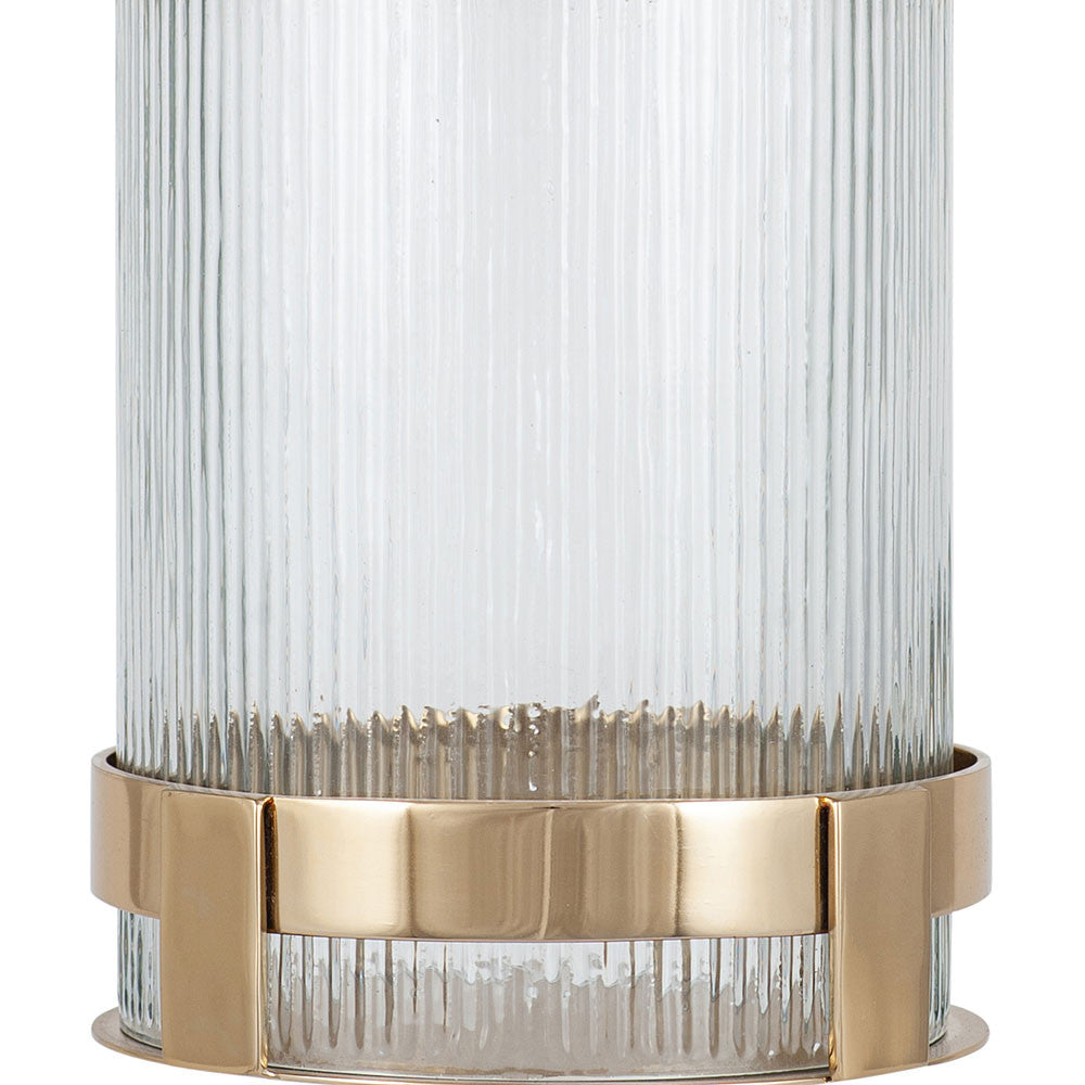 Metal and Clear Textured Glass Hurricane