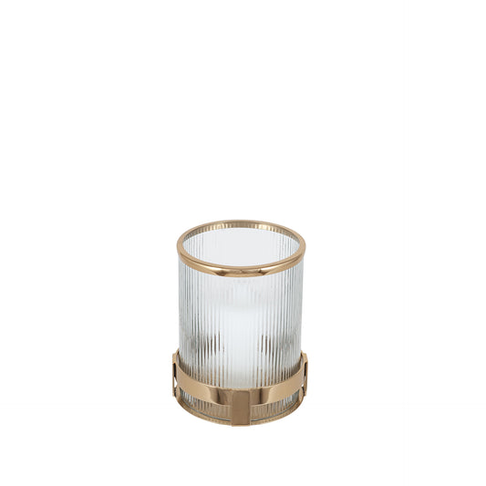 Metal and Clear Textured Glass Hurricane