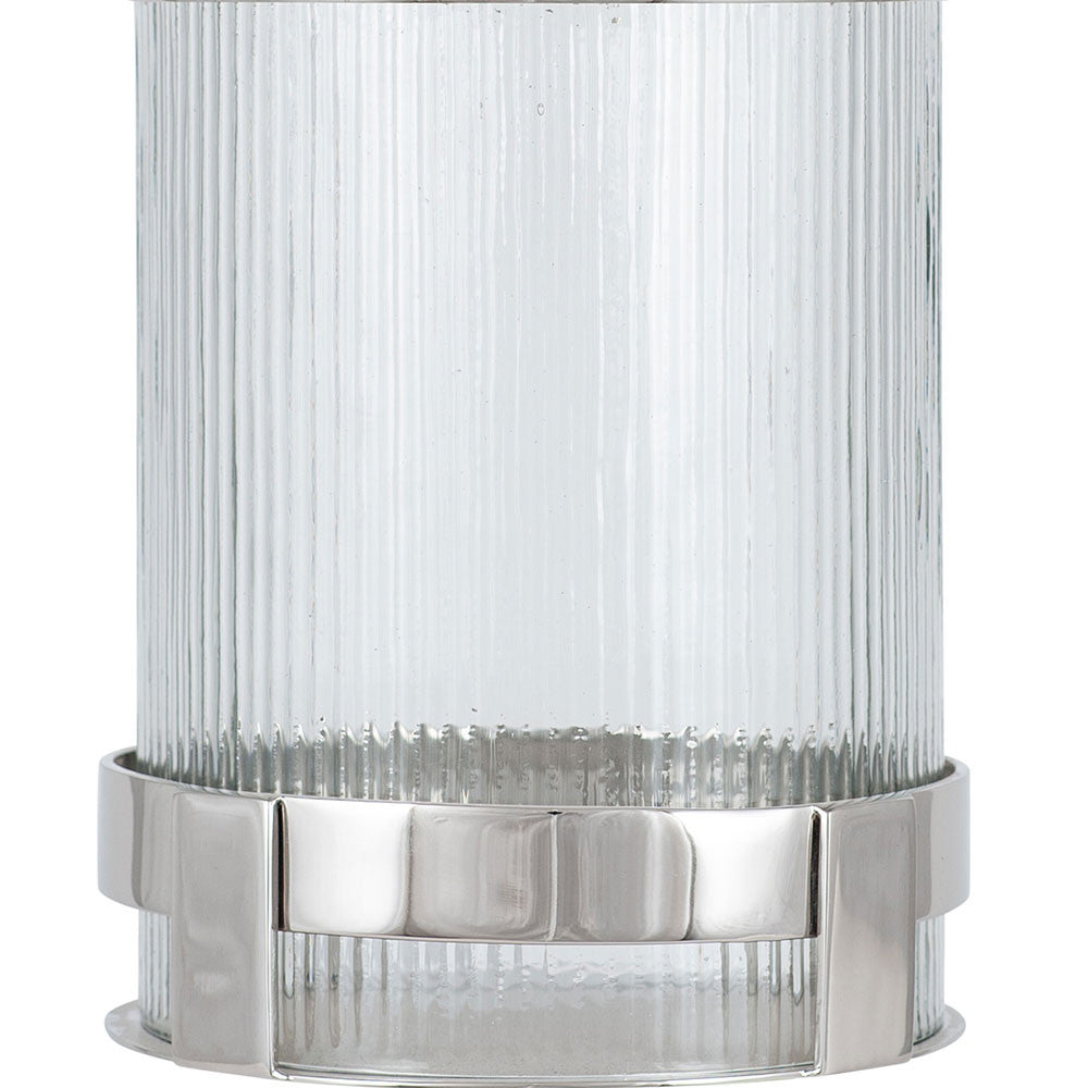 Metal and Clear Textured Glass Hurricane