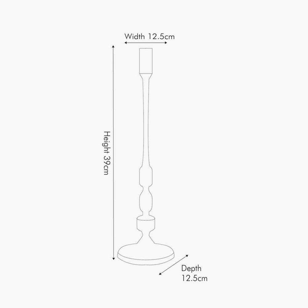 Shiny Nickel Candlestick Large