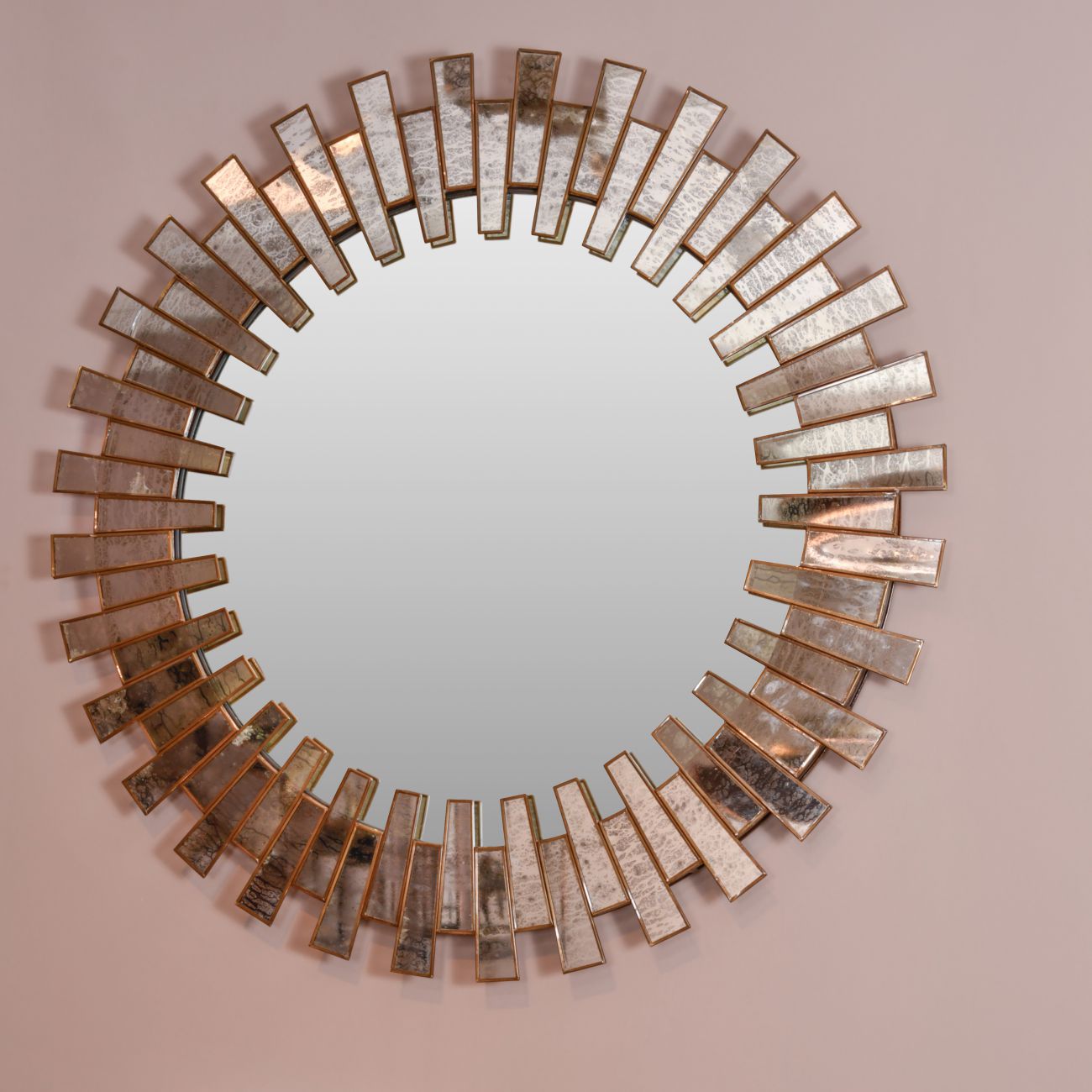 Antique Glass & Gold Sunburst Mirror