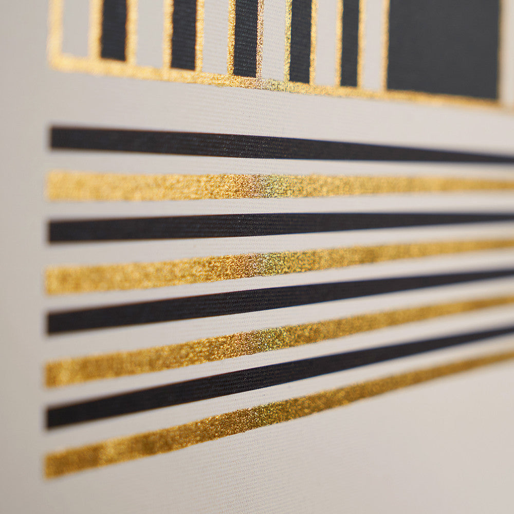Art Deco Print with Linear Gold Detail