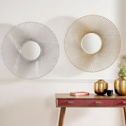 Silver Fretwork Round Wall Mirror