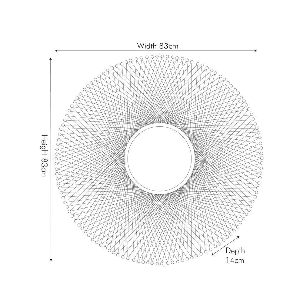 Silver Fretwork Round Wall Mirror