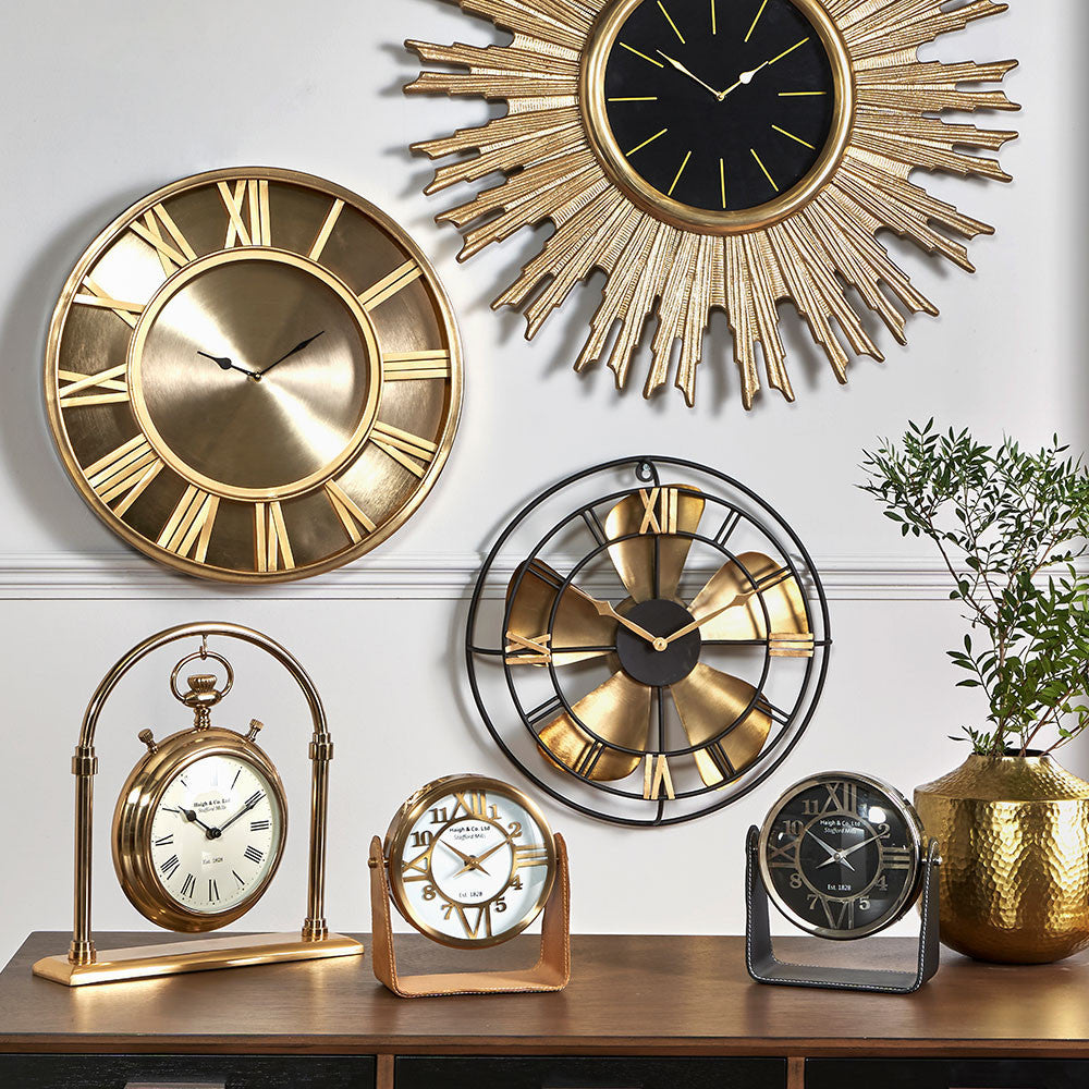 Antique Brass Round Clock