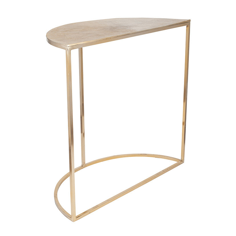 Gold Metal Half Moon Console Table