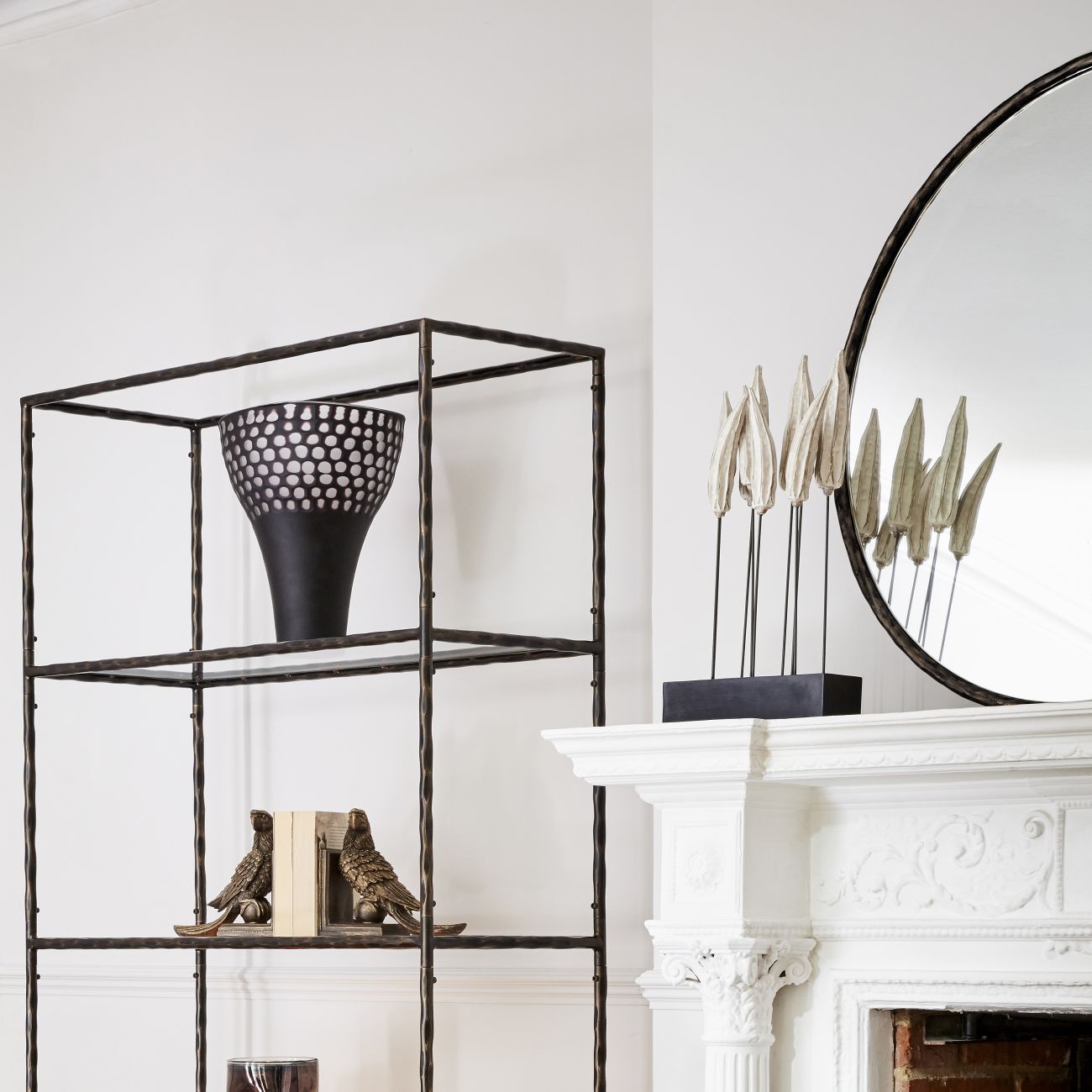 Cantaloupe Black Glass Vase