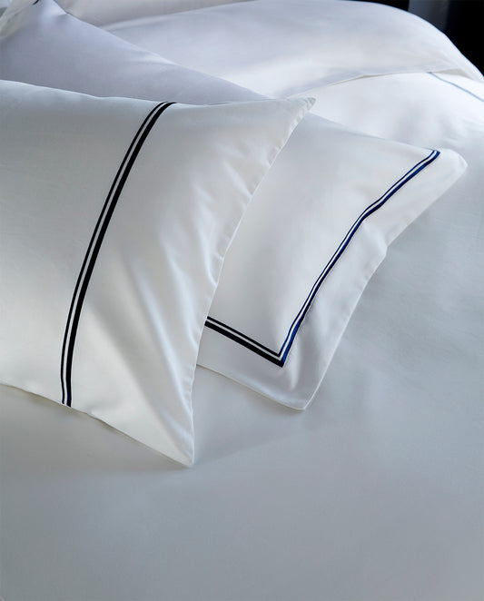 Double Row 800 Thread Count - Standard Pair Pillowcases Navy