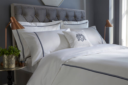 Double Row 800 Thread Count - Standard Pair Pillowcases Navy