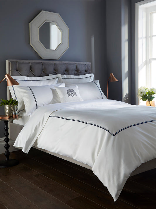 Double Row 800 Thread Count - Super King Size Duvet Cover Navy